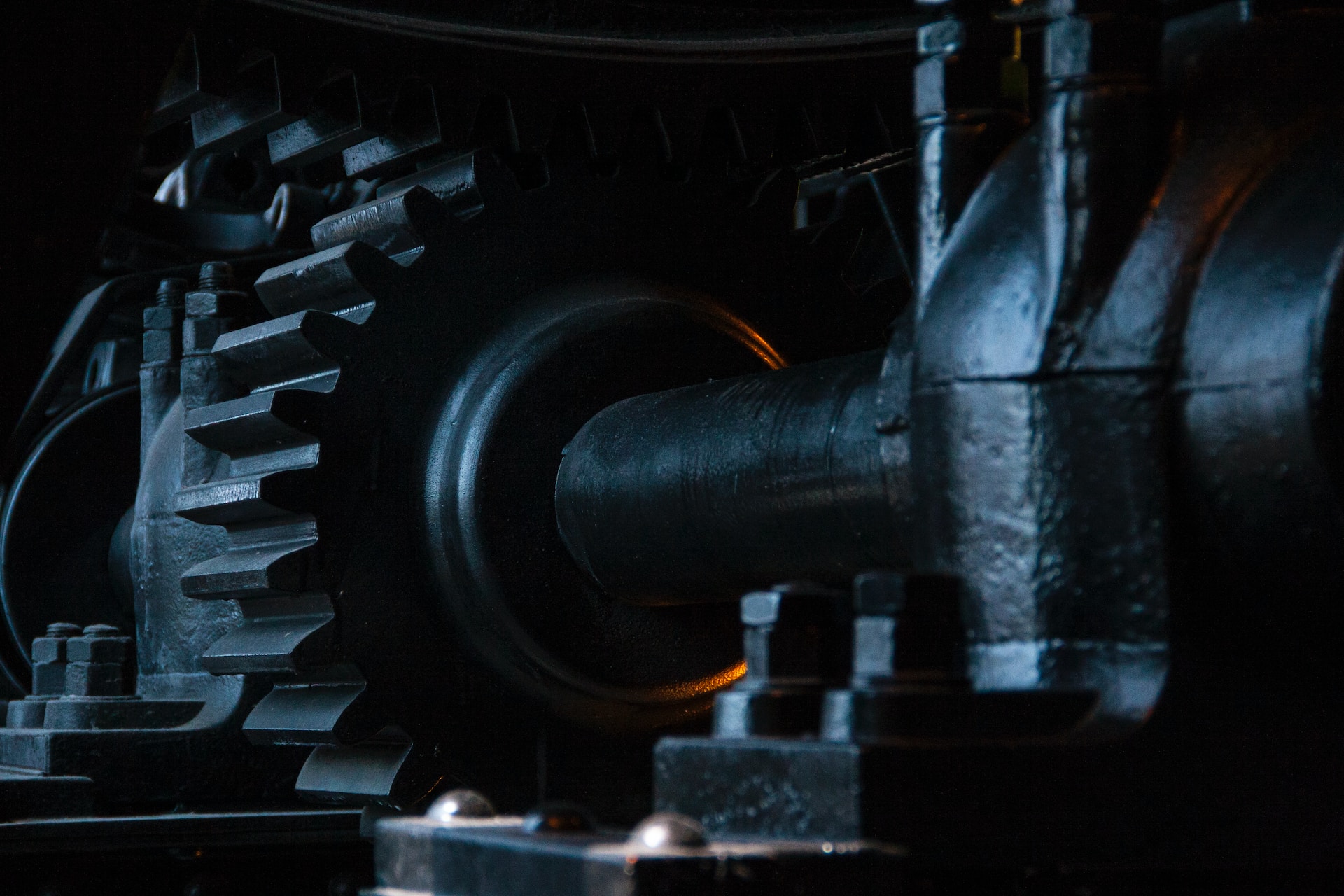 Industrial machinery with a large gear